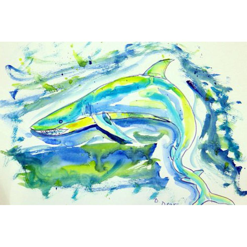 Green Shark Outdoor Wall Hanging 24x30. Picture 1