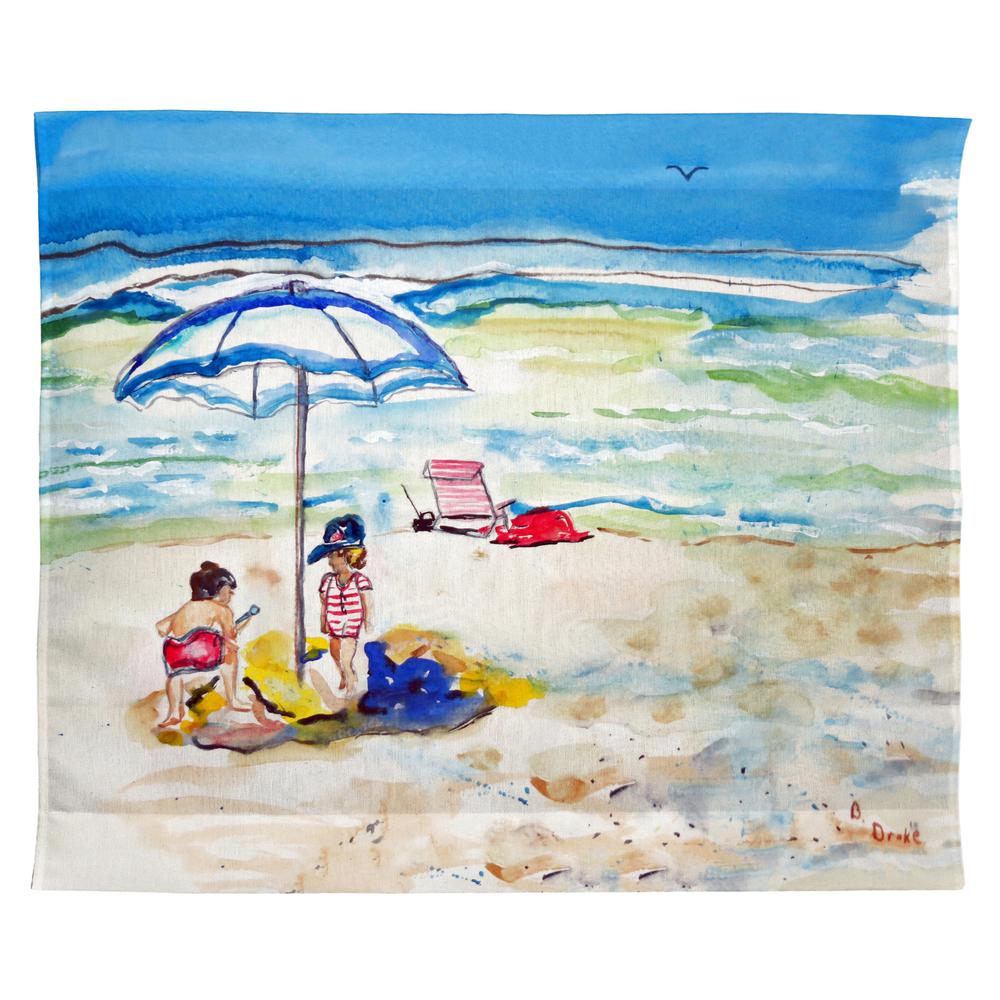 Children At The Beach Outdoor Wall Hanging 24x30. Picture 1