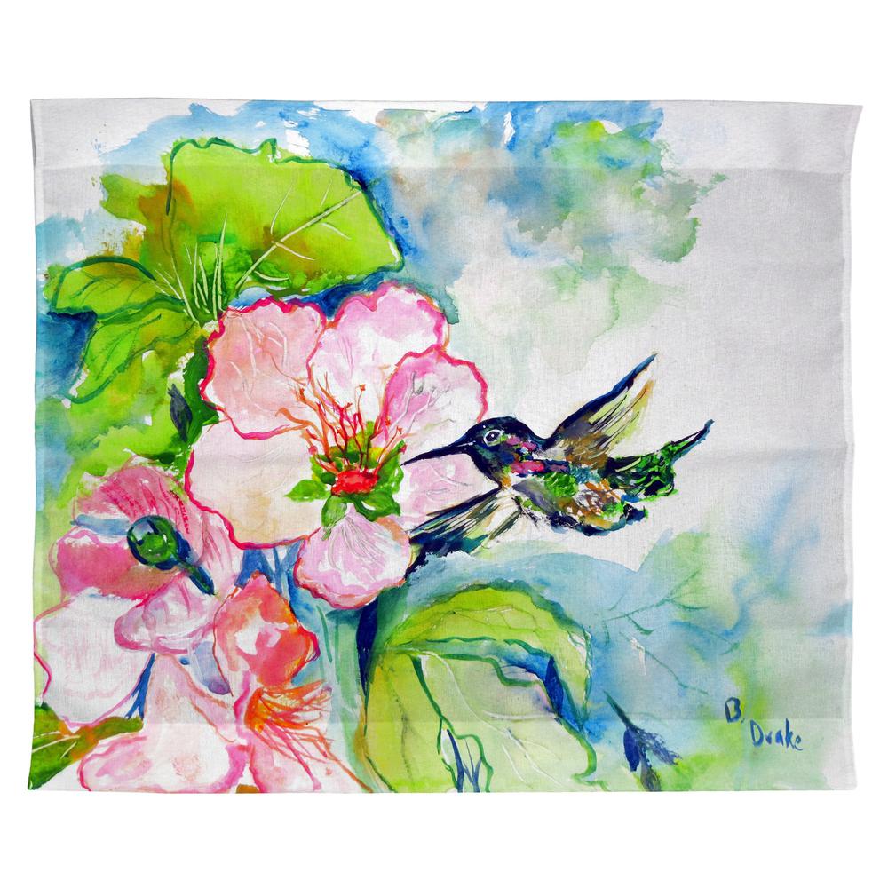 Hummingbird & Hibiscus Outdoor Wall Hanging 24x30. Picture 1
