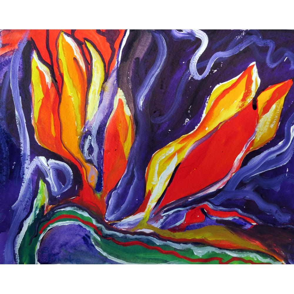 Purple Paradise Outdoor Wall Hanging 24x30. Picture 1