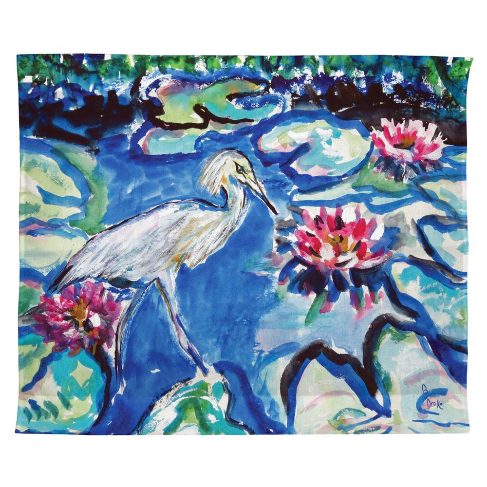Heron & Waterlilies Outdoor Wall Hanging 24x30. Picture 1