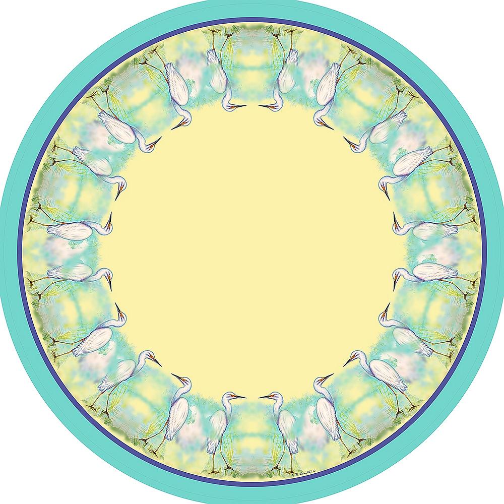 Egret Round Table Cloth 68. Picture 1