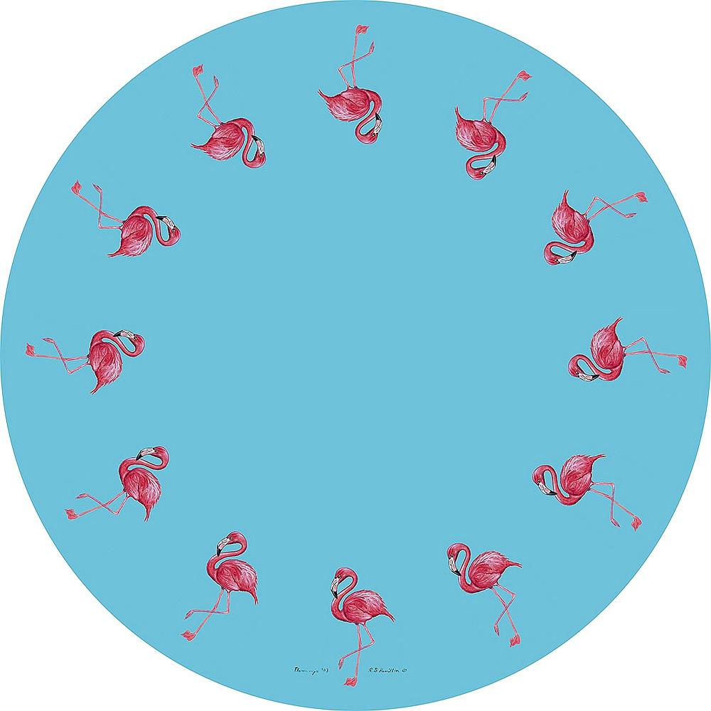 Pink Flamingo Round Table Cloth 58. Picture 1