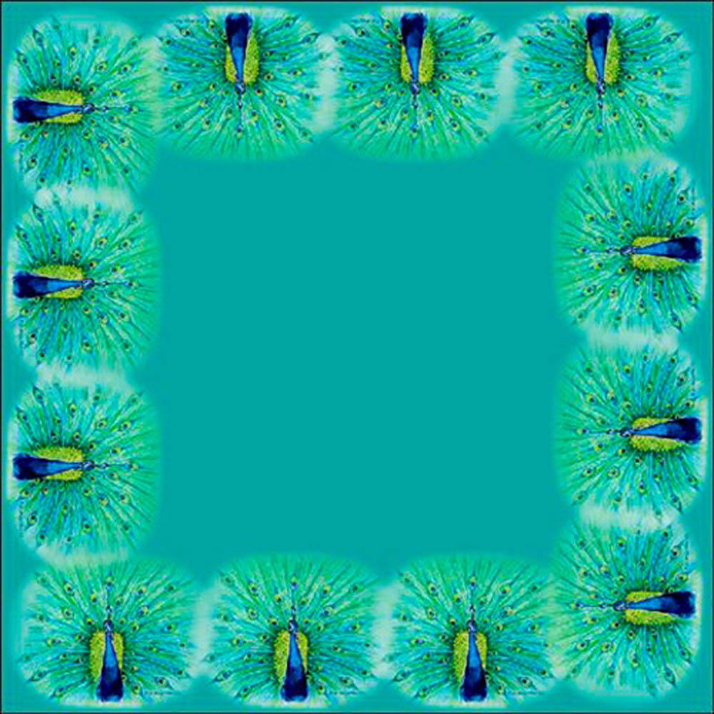 Peacock Square Table Cloth 52. Picture 1