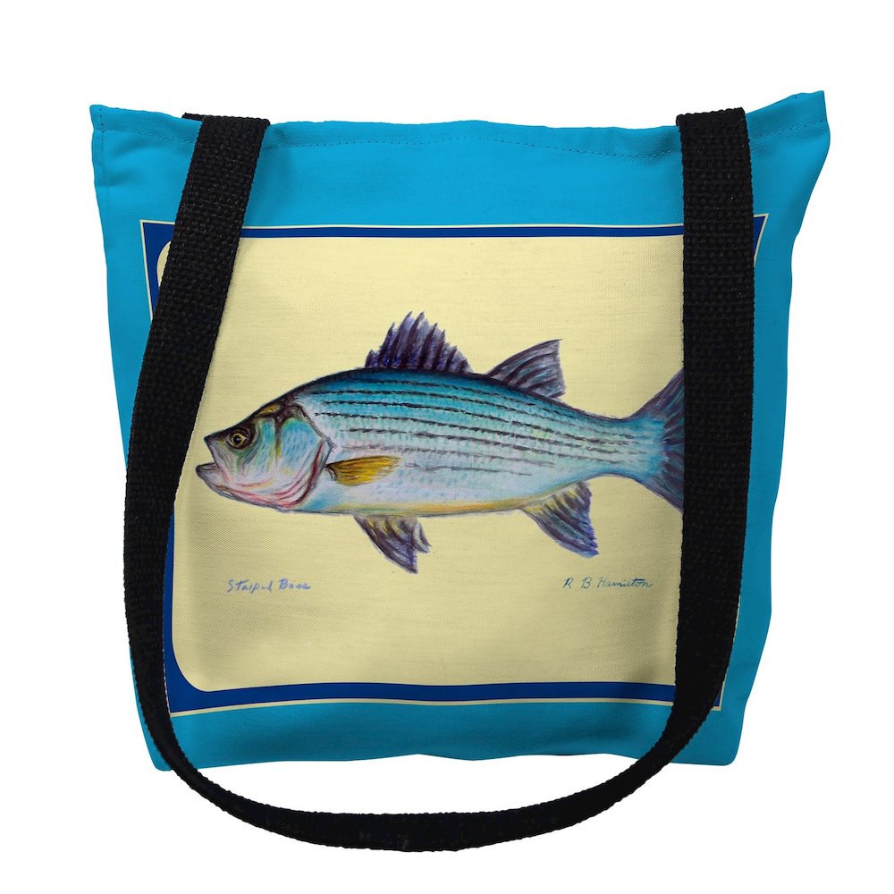 Multi Fish IV Border Medium Tote Bag 16x16. Picture 1