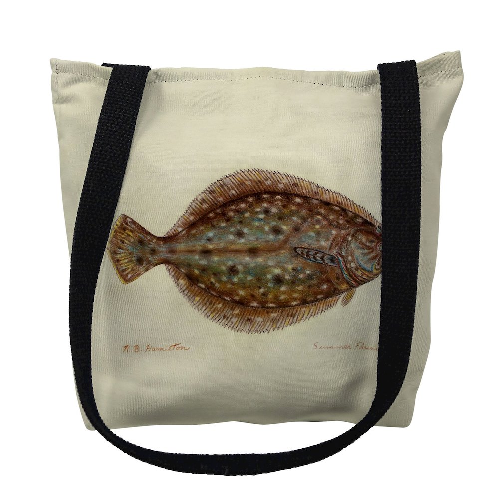Flounder Right Large Tote Bag 18x18. Picture 1