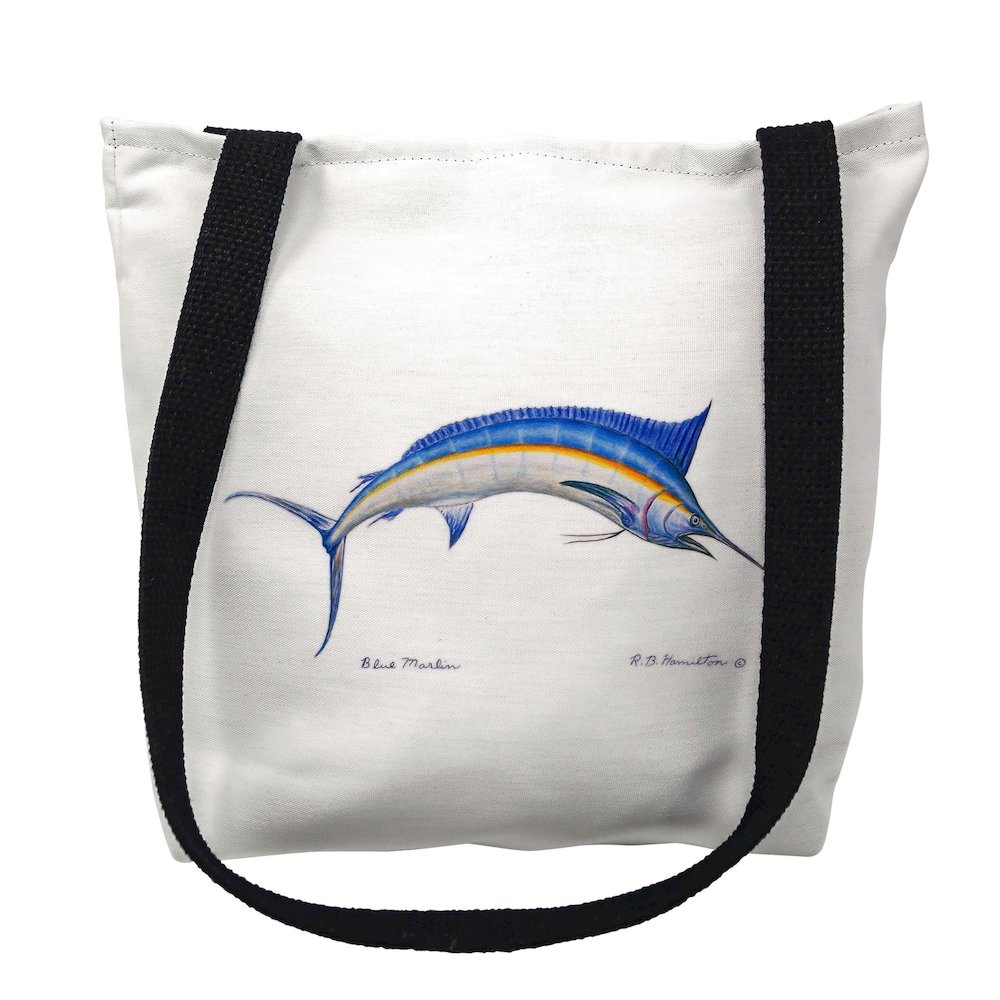 Blue Marlin Medium Tote Bag 16x16. Picture 1