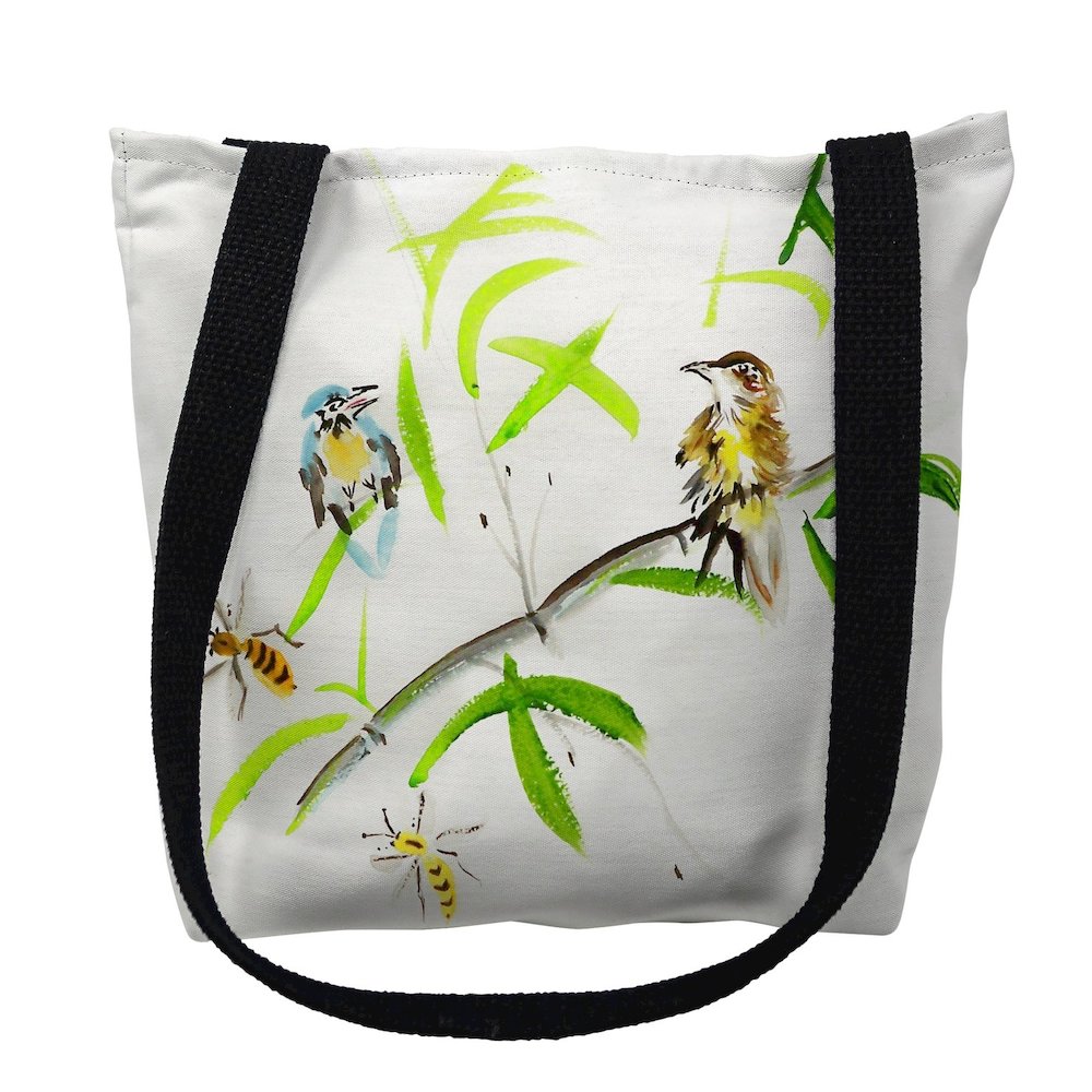 Birds & Bees I Large Tote Bag 18x18. Picture 1