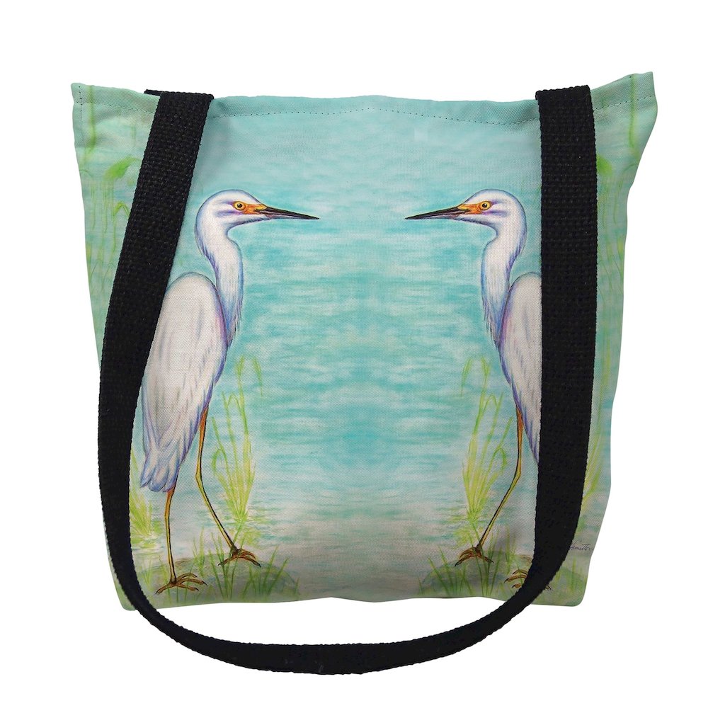 Snowy Egret Medium Tote Bag 16x16. Picture 1