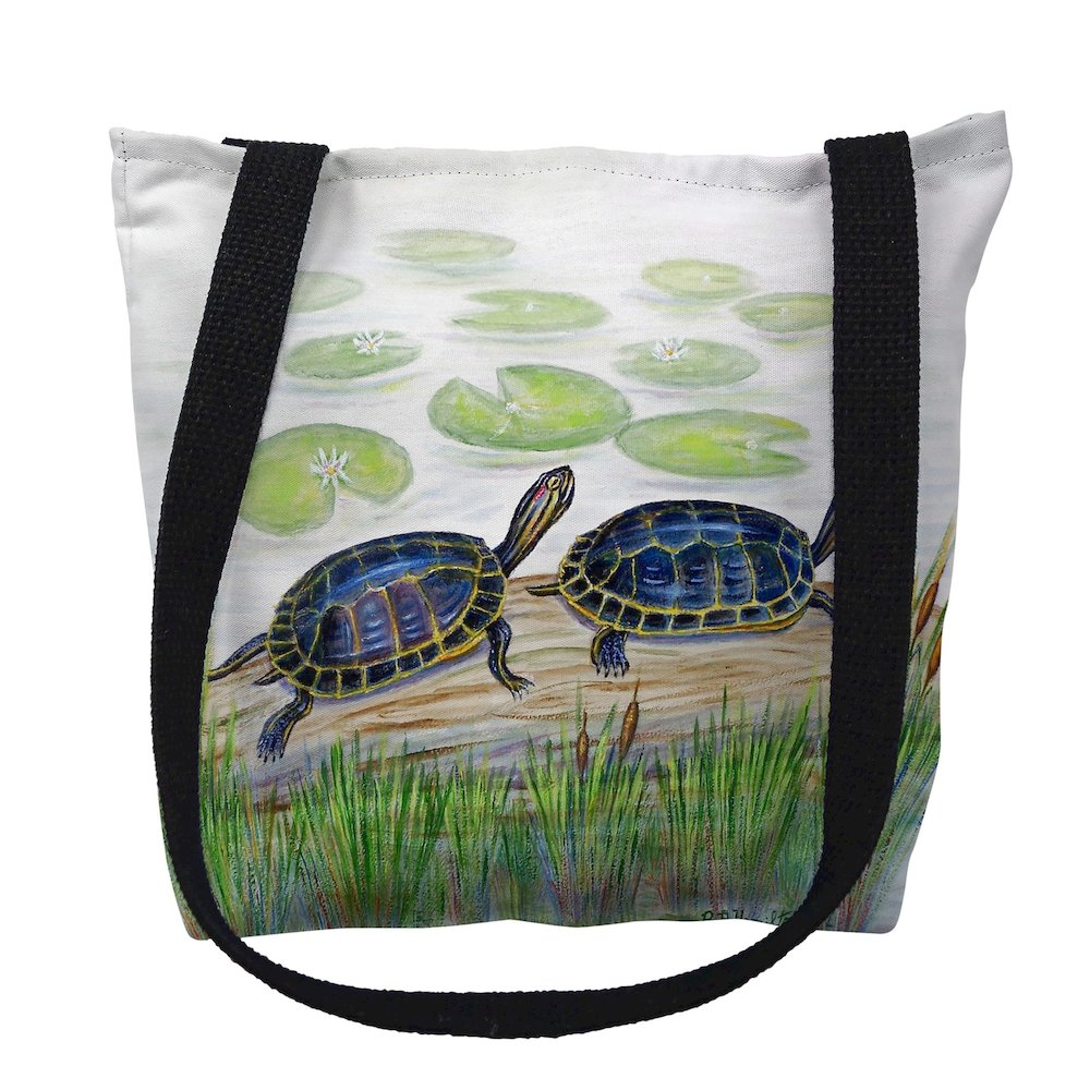 Two Turtles Medium Tote Bag 16x16. Picture 1