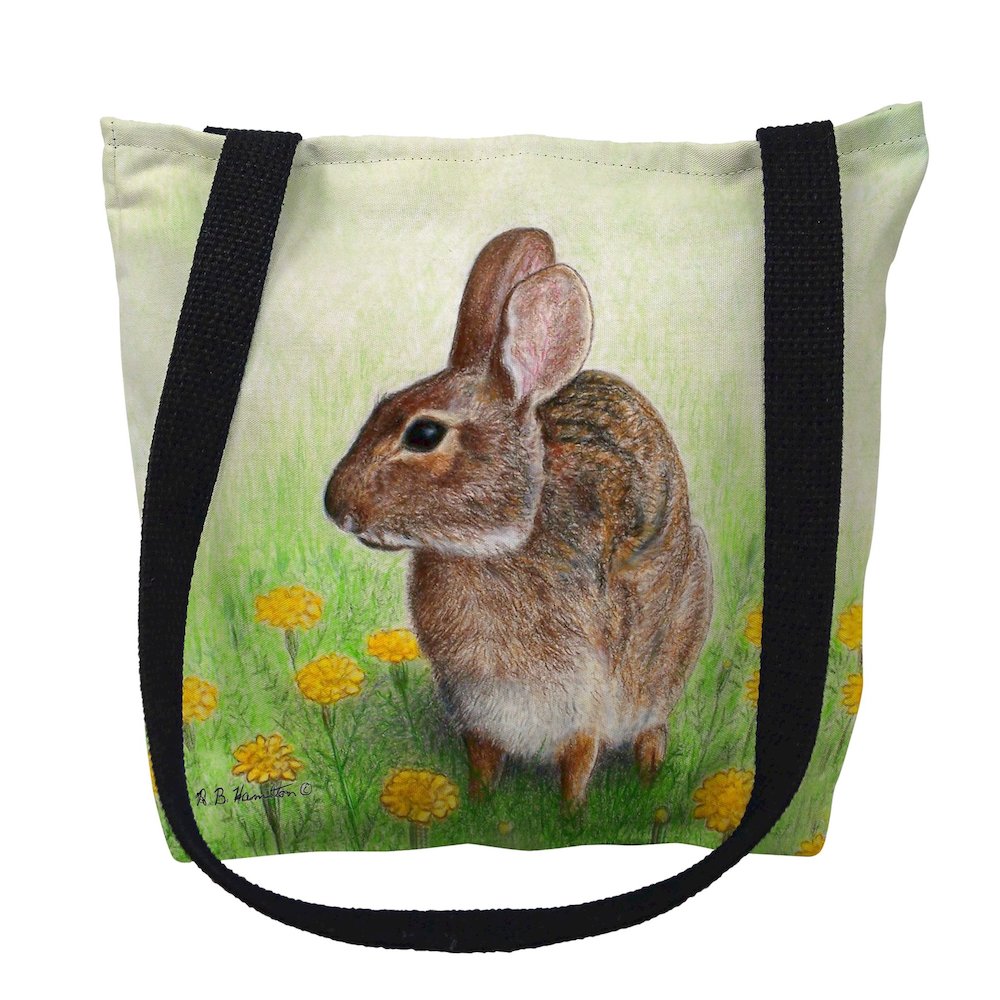 Rabbit Left Medium Tote Bag 16x16. Picture 1