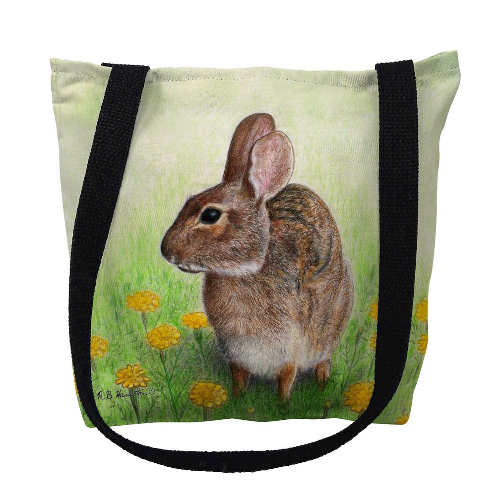 Rabbit Left Small Tote Bag 13x13. Picture 1