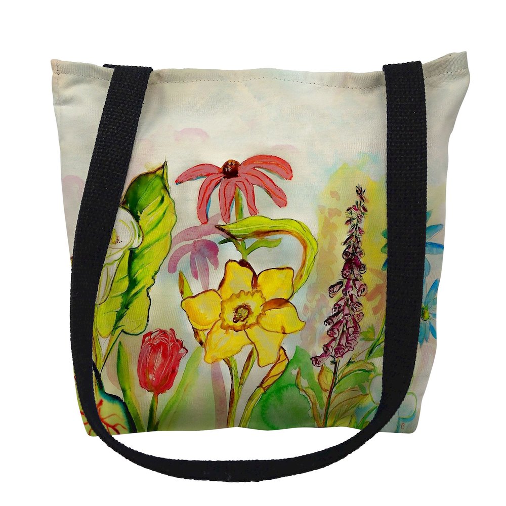 Betsy's Garden Medium Tote Bag 16x16. Picture 1
