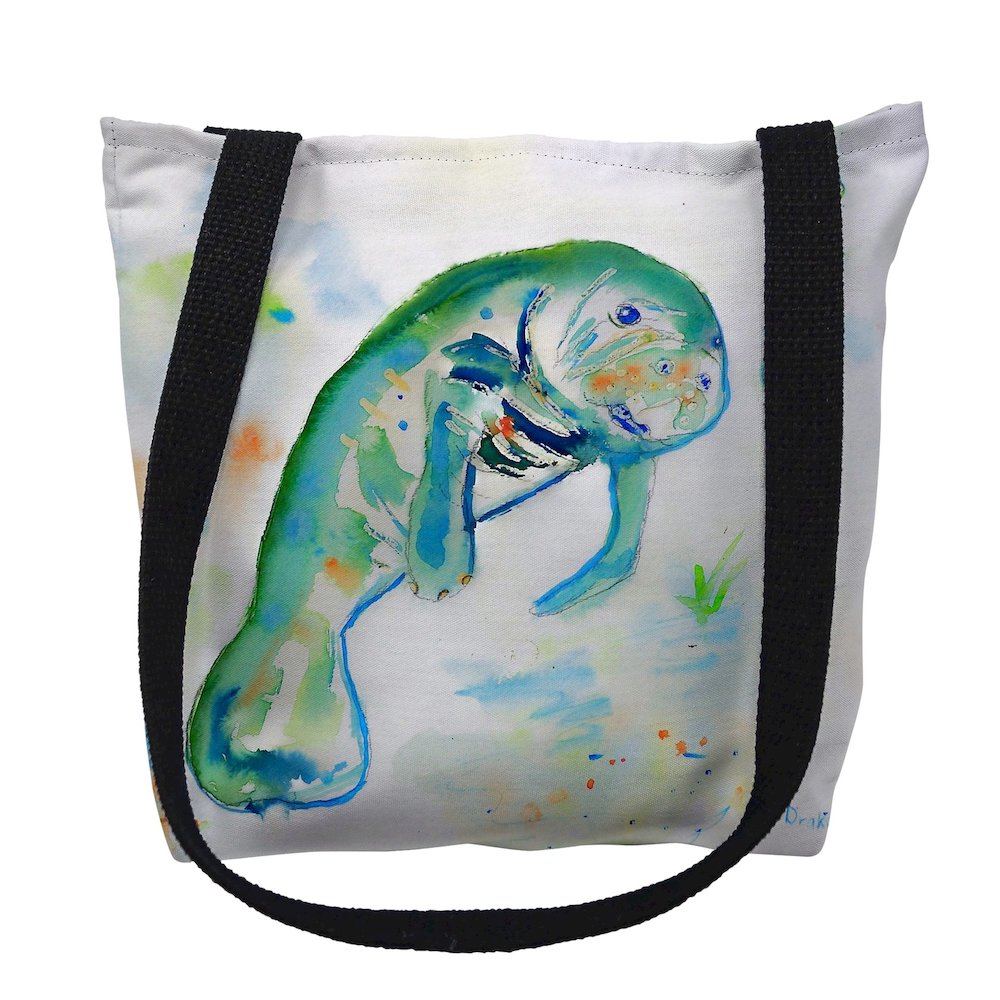 Betsy's Manatee Medium Tote Bag 16x16. Picture 1