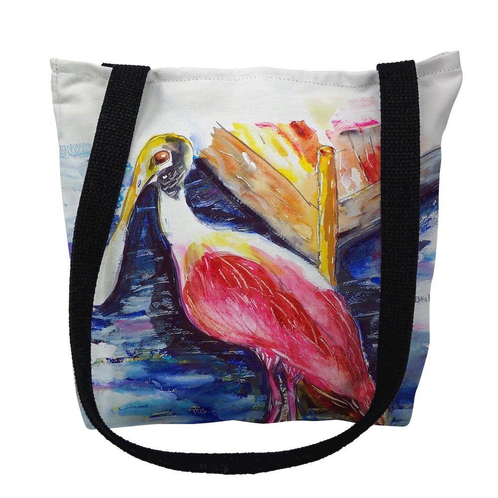 Spoonbill Large Tote Bag 18x18. Picture 1