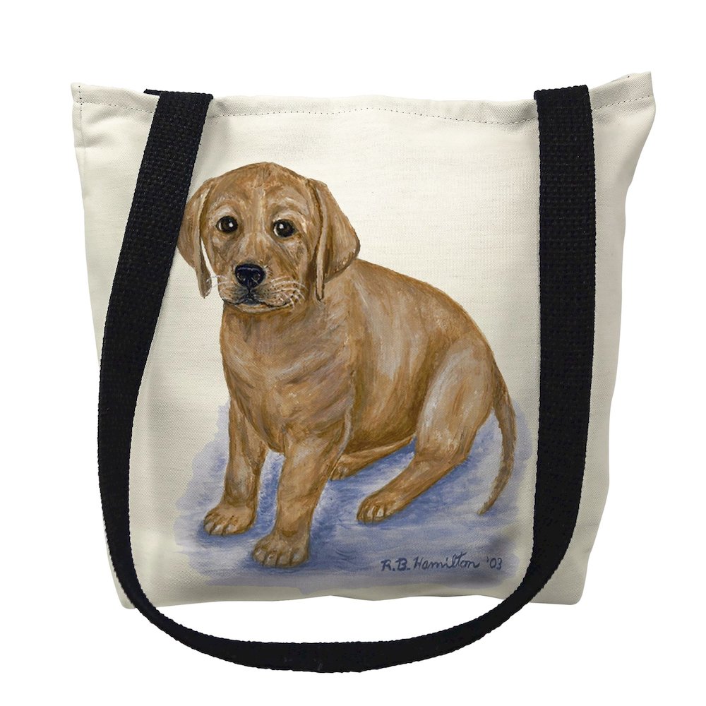 Yellow Lab Medium Tote Bag 16x16. Picture 1