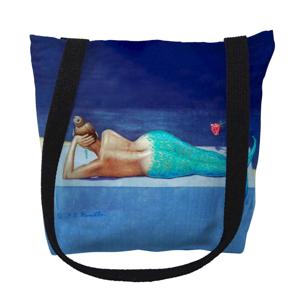 Mermaid Left Medium Tote Bag 16x16. Picture 1