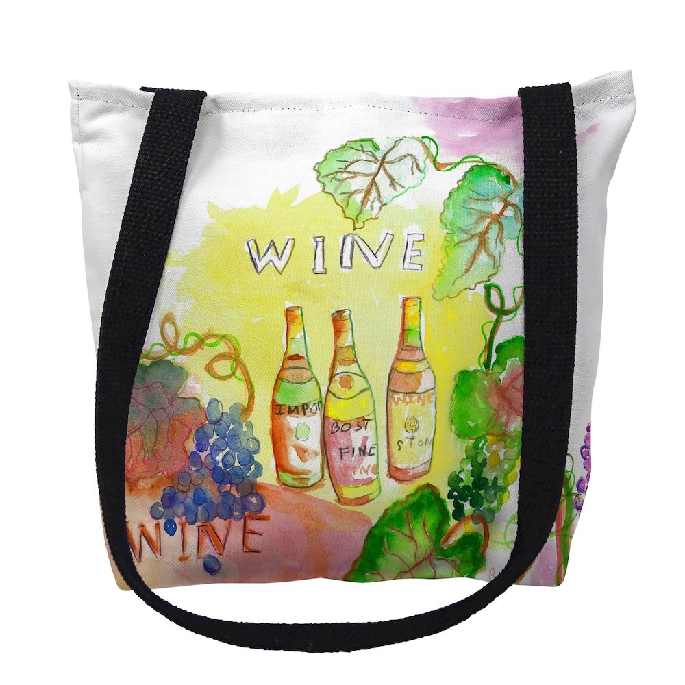 Wine Bottles Medium Tote Bag 16x16. Picture 1