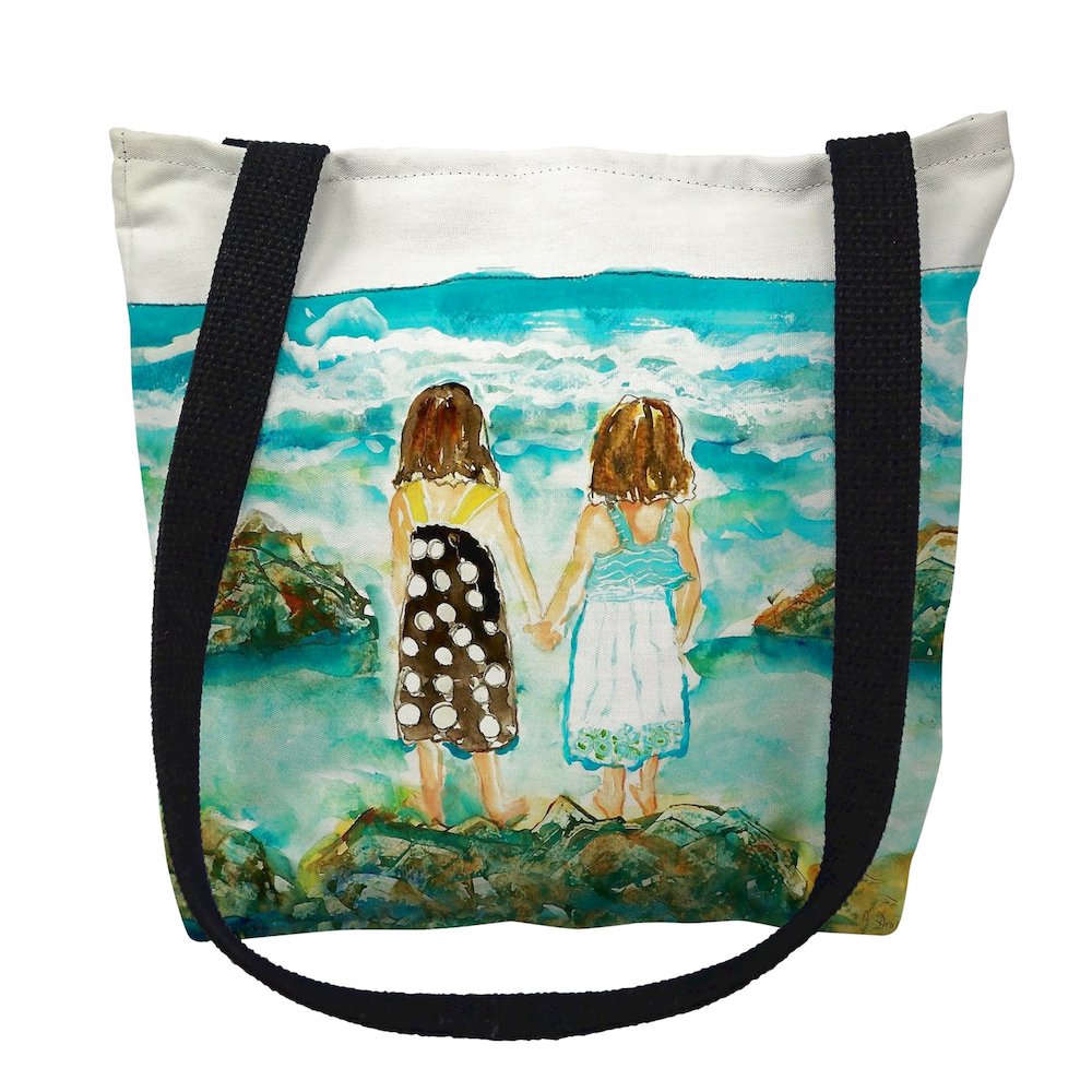 Twins on Rocks Medium Tote Bag 16x16. Picture 1