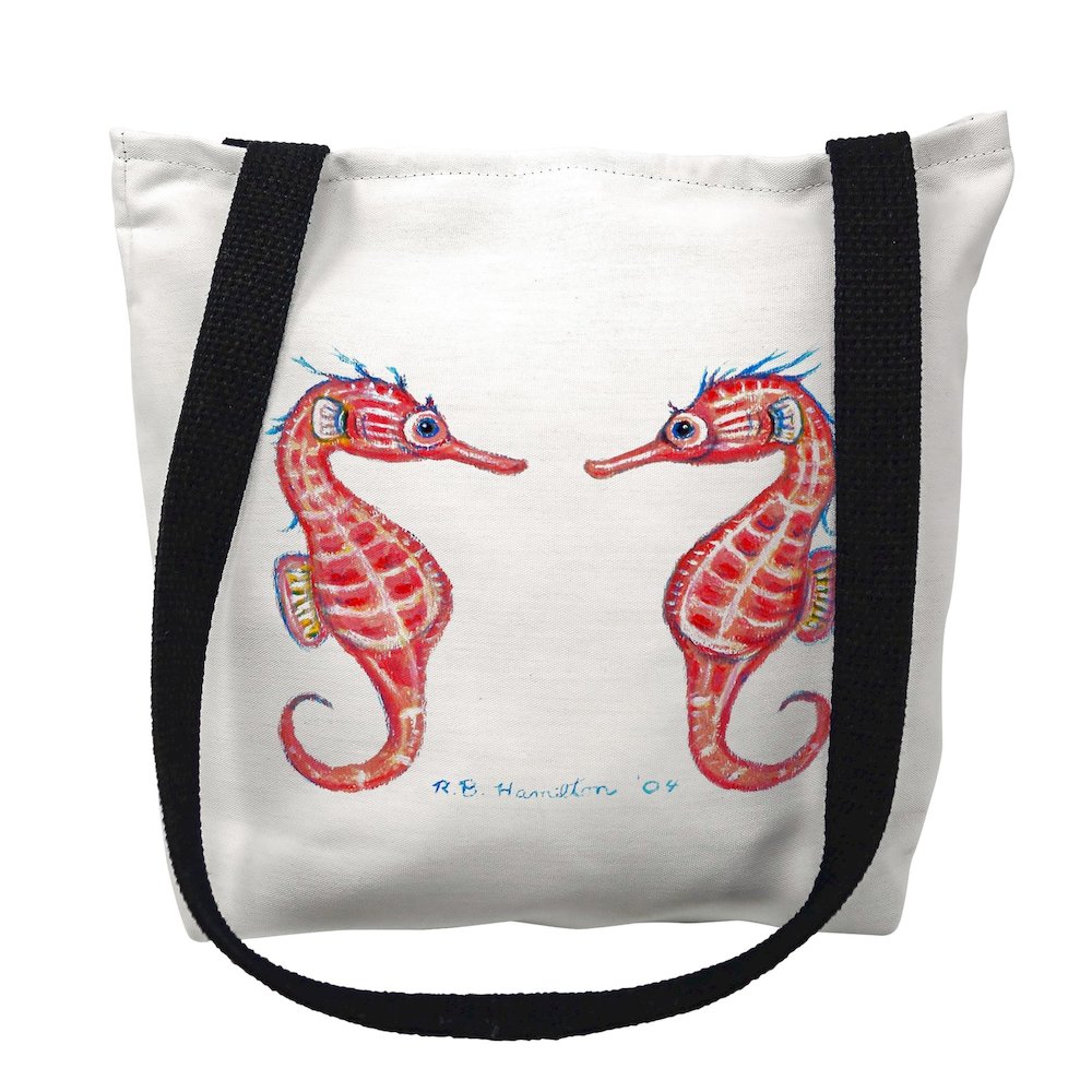 Seahorses Medium Tote Bag 16x16. Picture 1