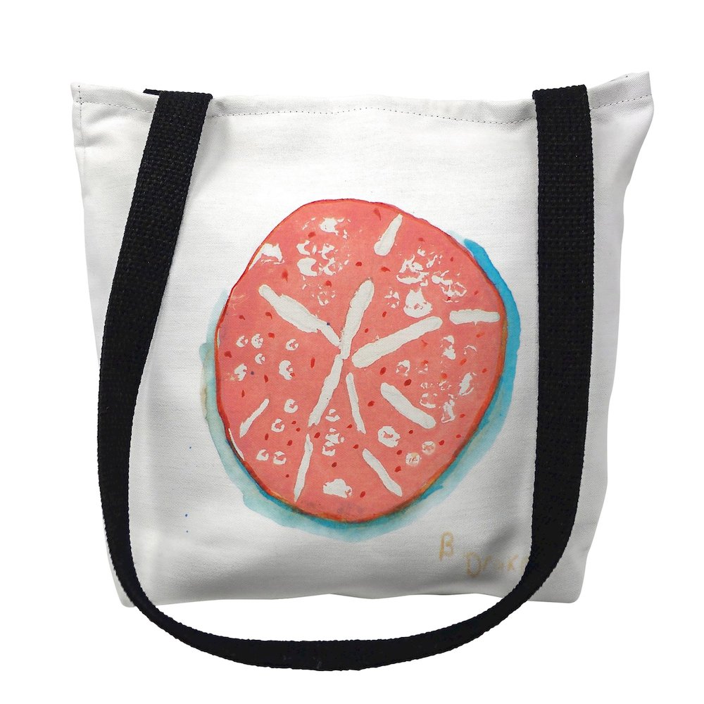 Coral Sand Dollar Medium Tote Bag 16x16. Picture 1