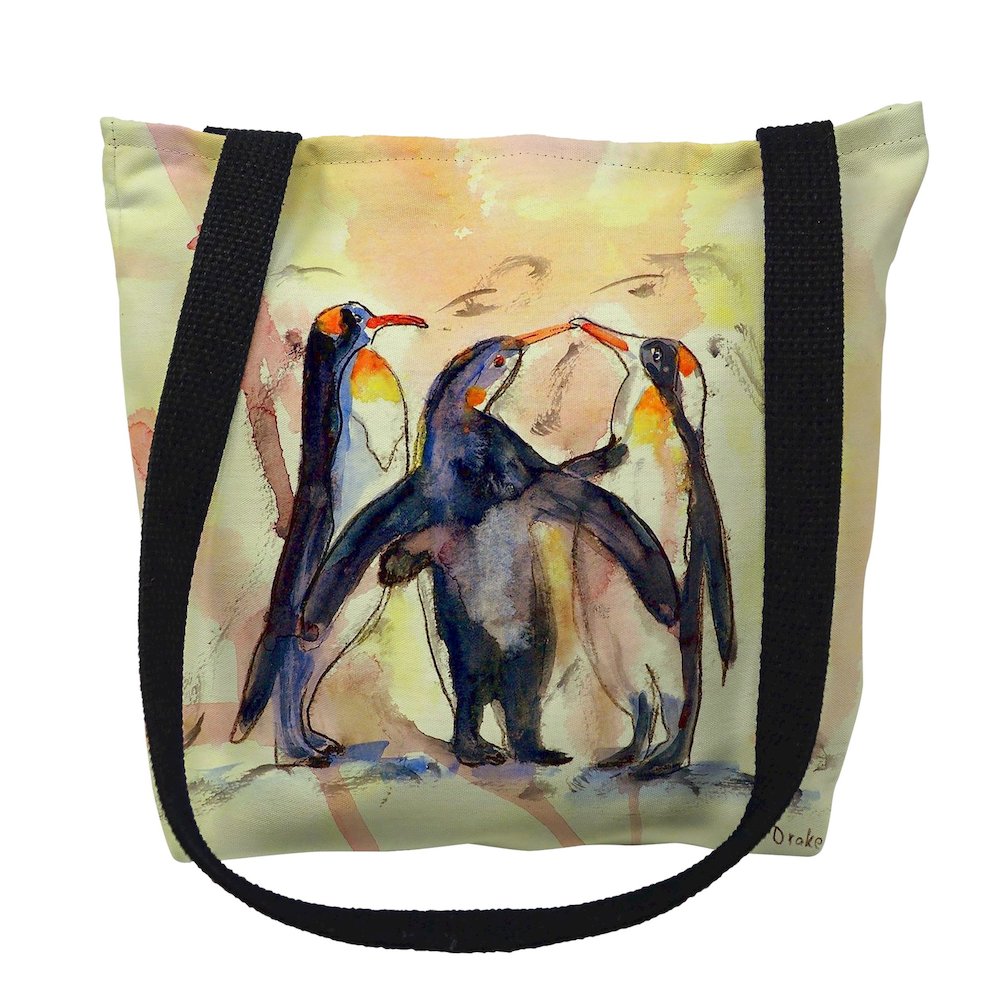 Penguins Medium Tote Bag 16x16. Picture 1