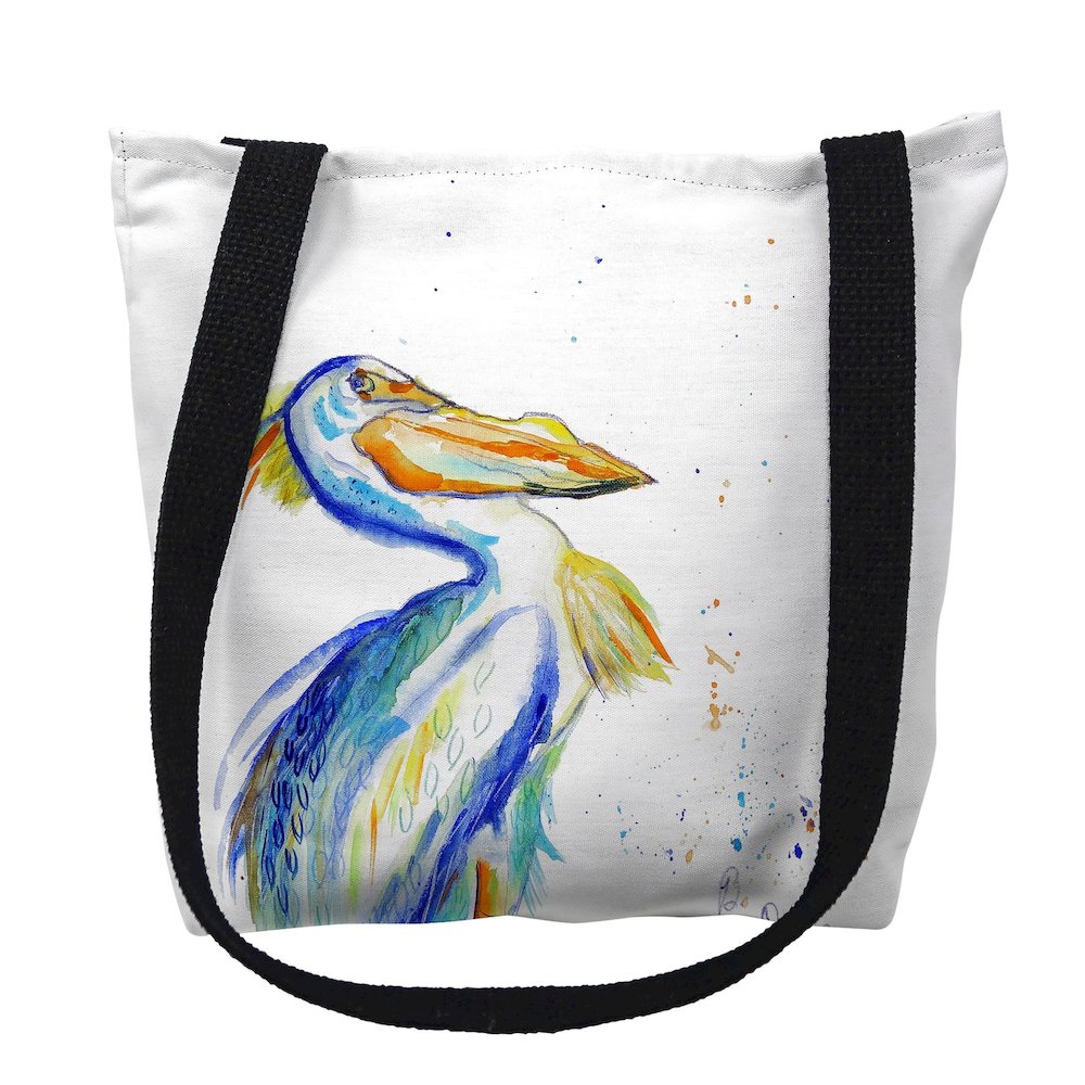 Watercolor Pelican Medium Tote Bag 16x16. Picture 1