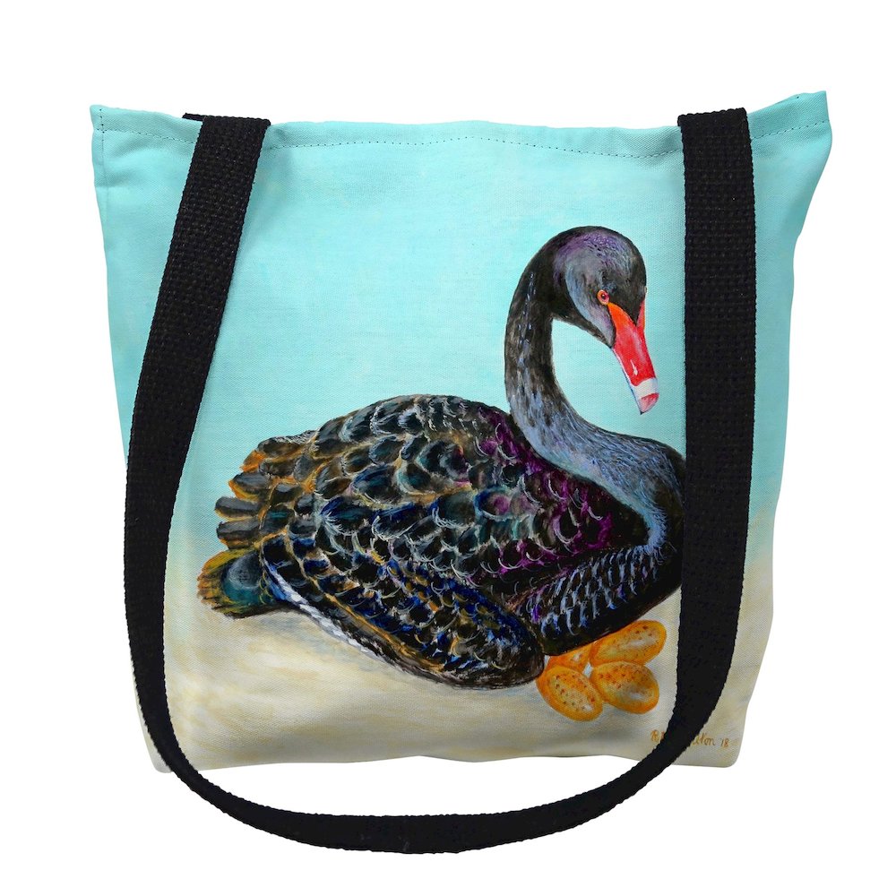 Black Swan Medium Tote Bag 16x16. Picture 1