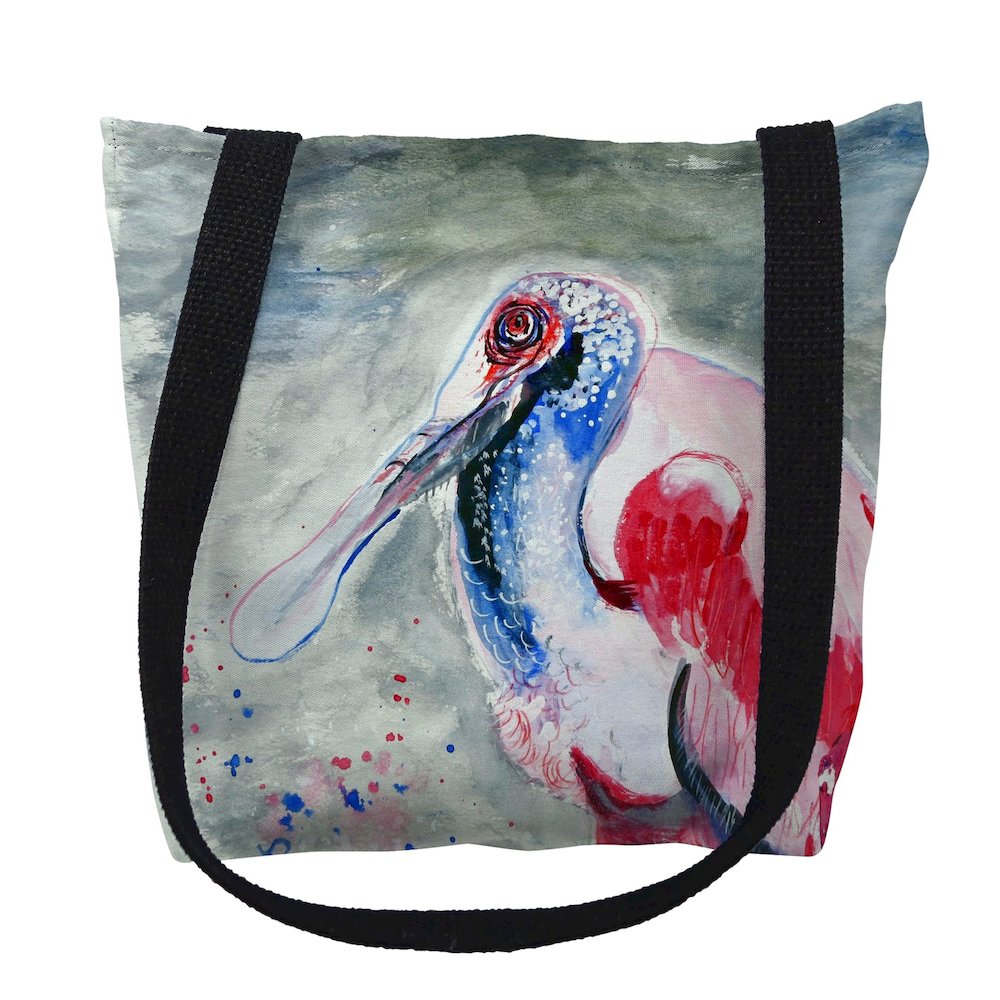 Amelia Spoonbill Medium Tote Bag 16x16. Picture 1