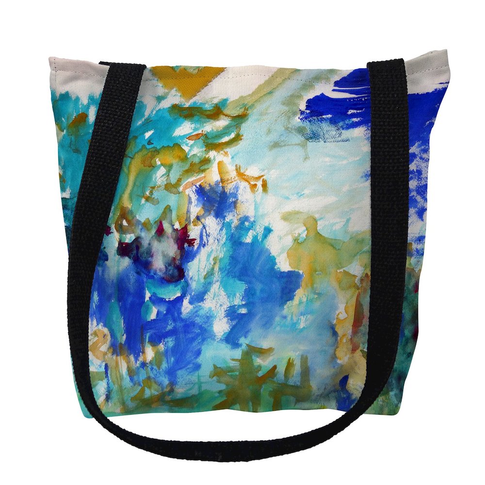 Abstract Blue Small Tote Bag 13x13. Picture 1