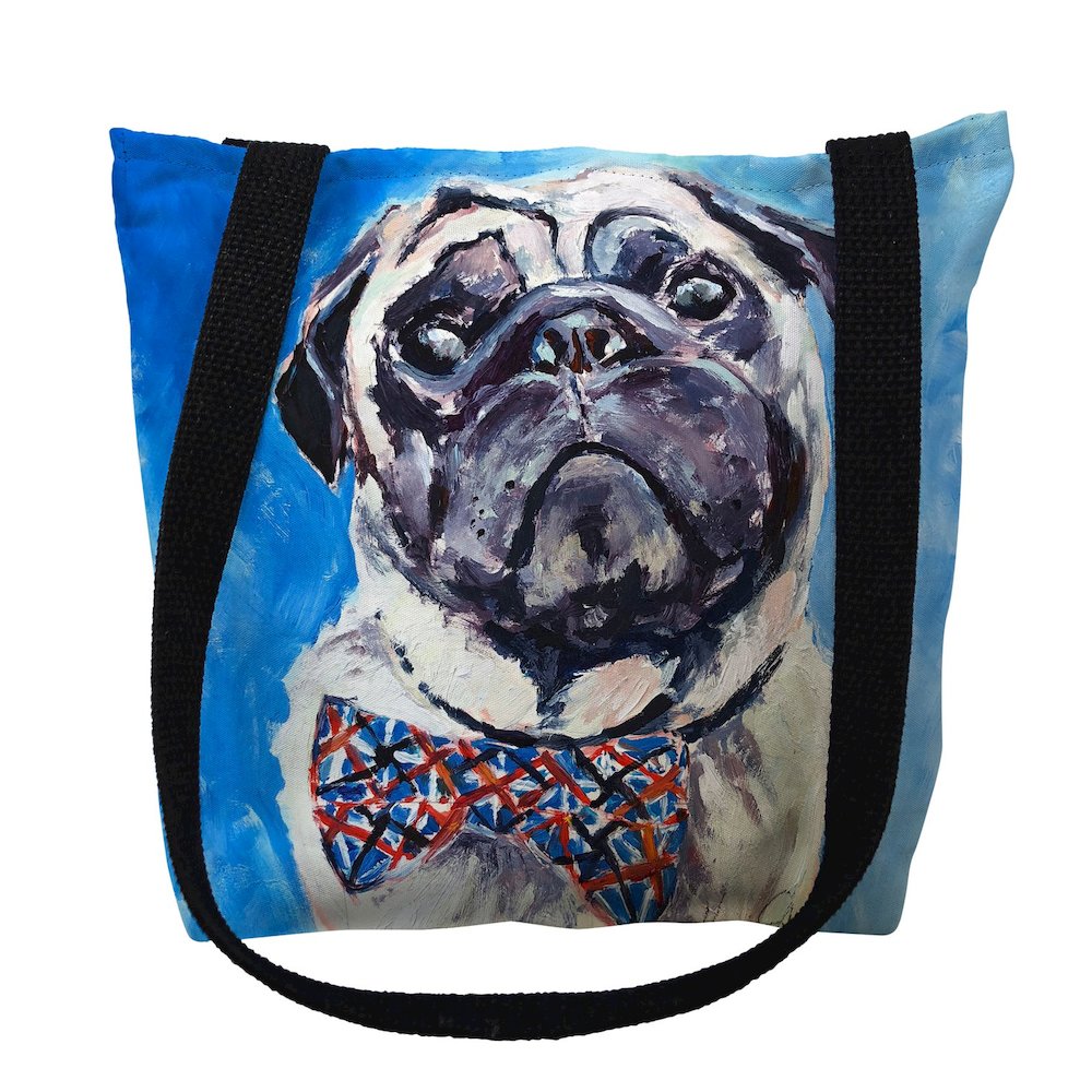 Gus Pug Large Tote Bag 18x18. Picture 1