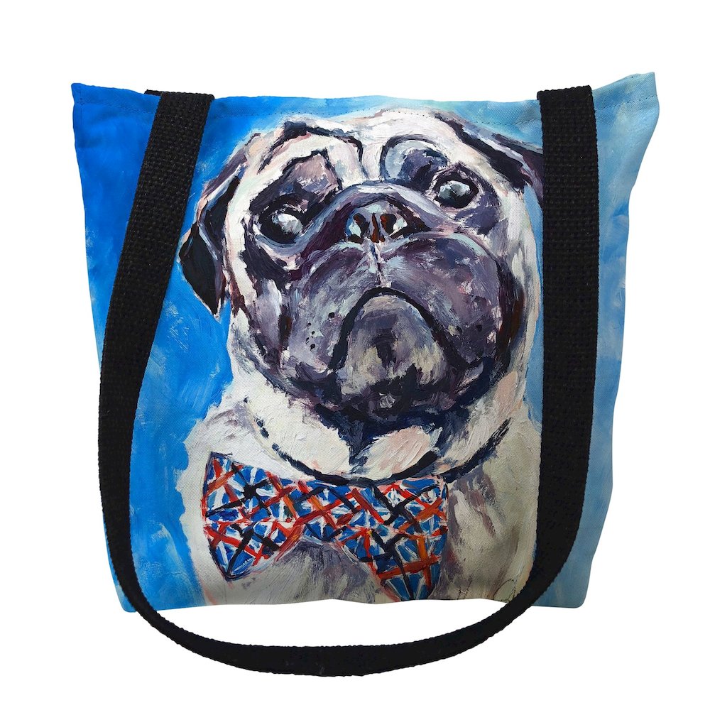 Gus Pug Medium Tote Bag 16x16. Picture 1