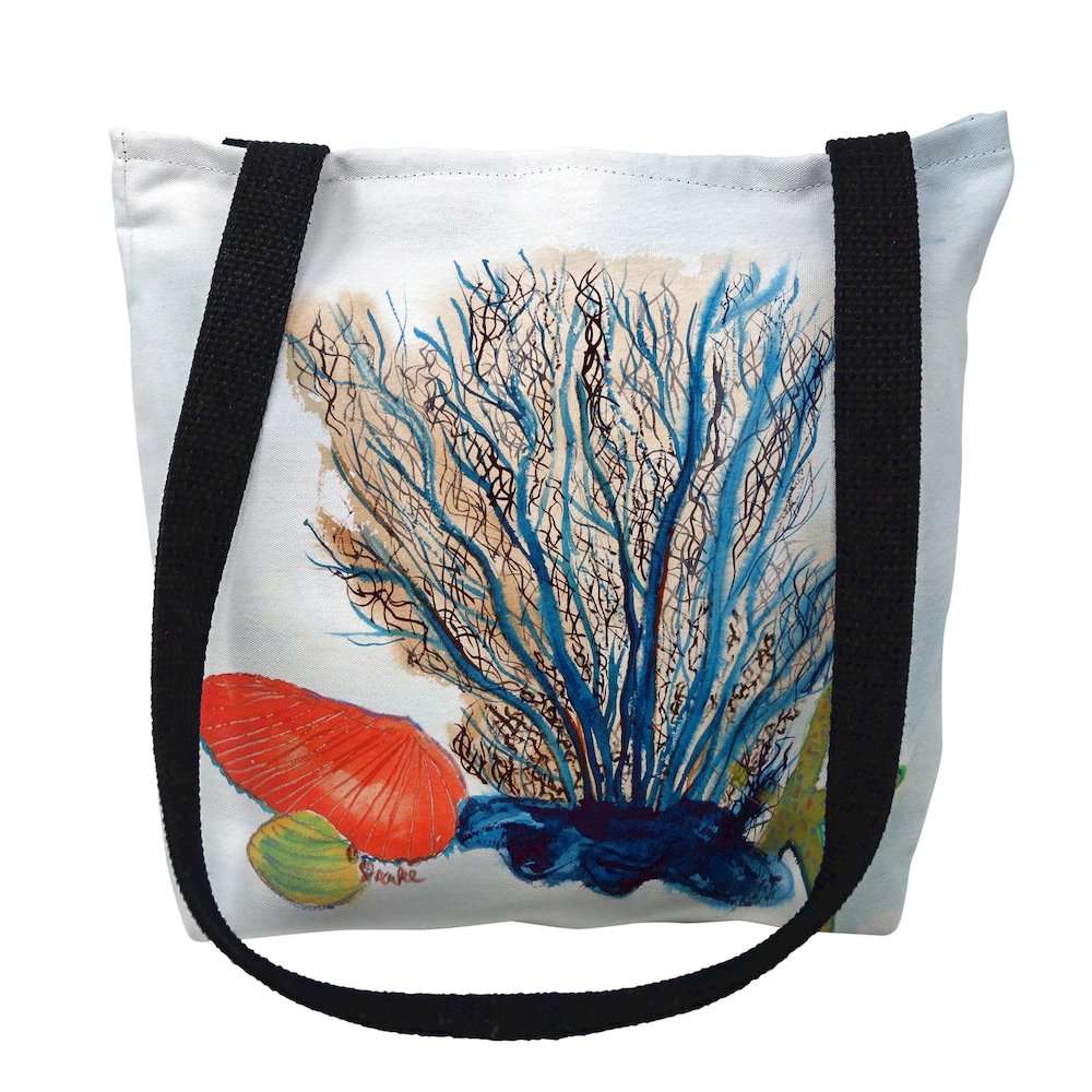 Coral & Shells Medium Tote Bag 16x16. Picture 1