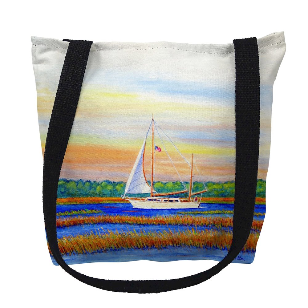 Marsh Sailing Medium Tote Bag 16x16. Picture 1