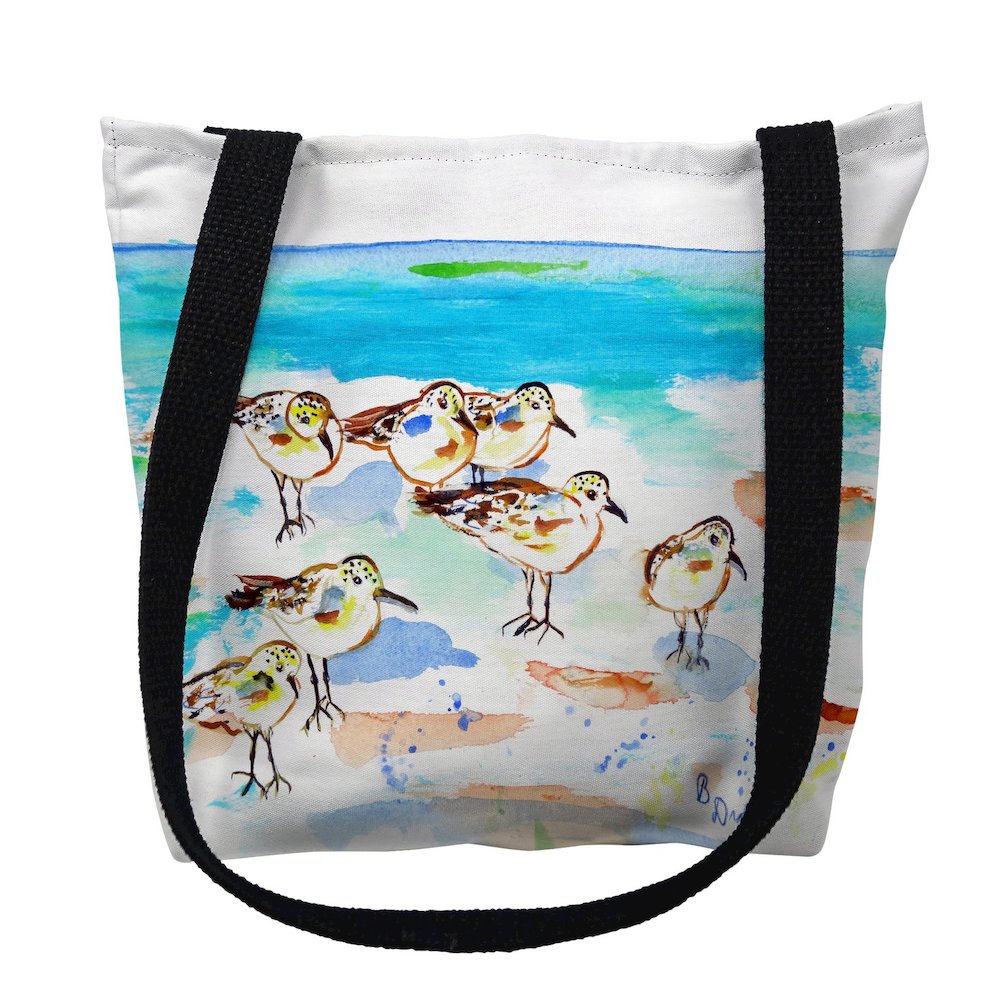 Seven Sanderlings Large Tote Bag 18x18. Picture 1