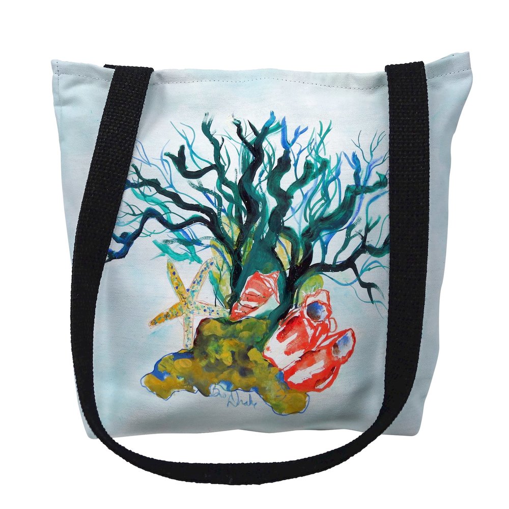 Starfish Coral Shells Medium Tote Bag 16x16. Picture 1