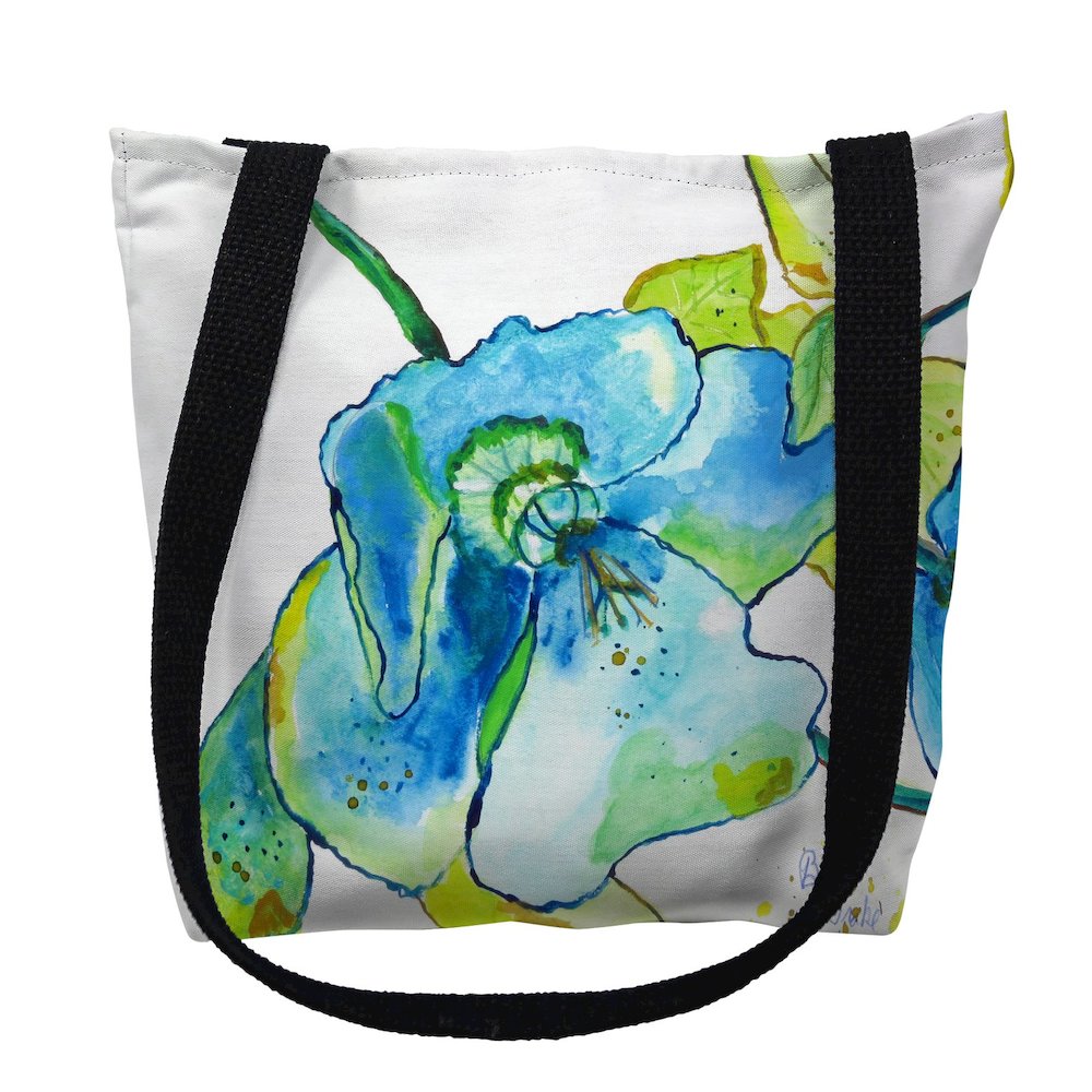 Blue Hibiscus Small Tote Bag 13x13. Picture 1