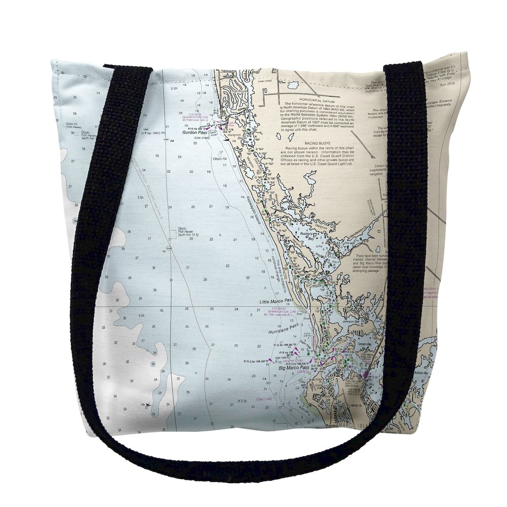 Keewaydin Island, FL Nautical Map Medium Tote Bag 16x16. Picture 1
