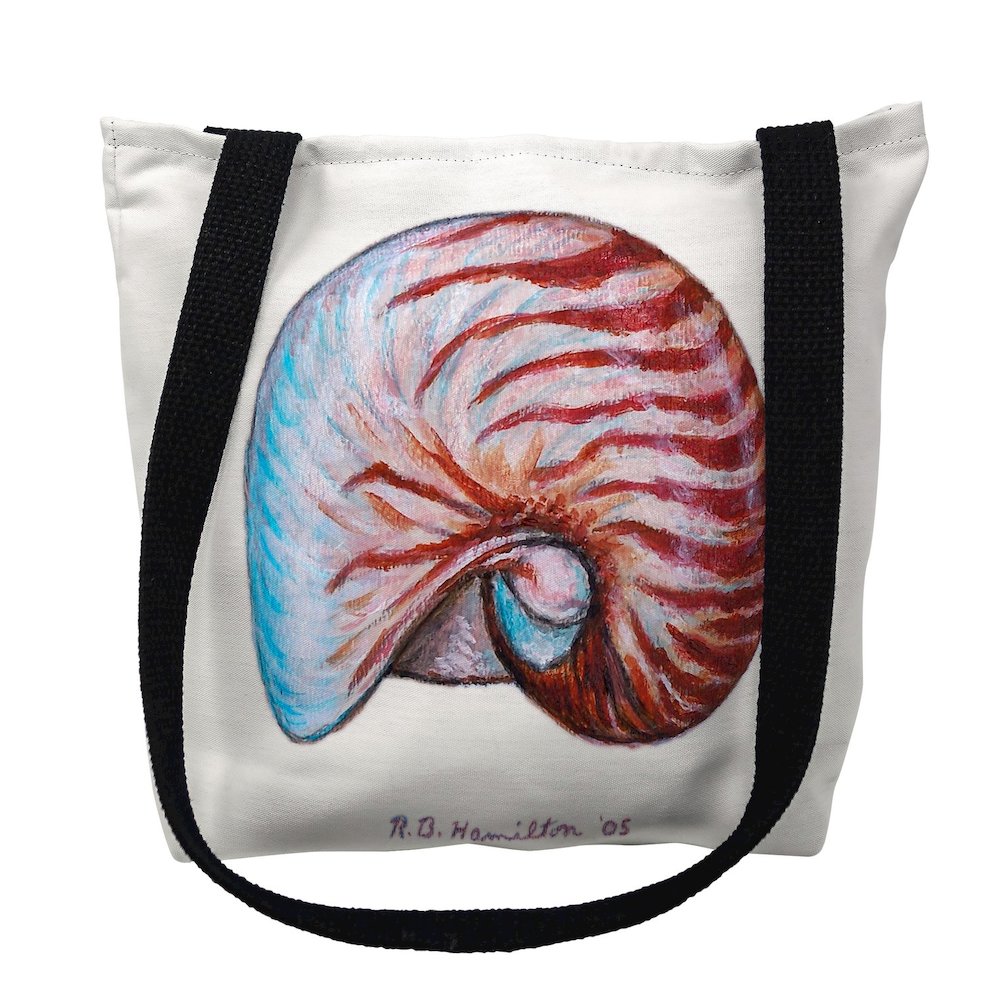 Nautilus Shell Large Tote Bag 18x18. Picture 1