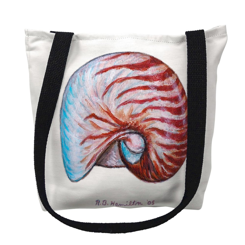 Nautilus Shell Medium Tote Bag 16x16. Picture 1