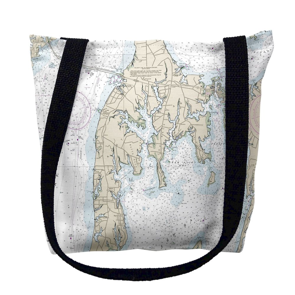 Kent Island II, MD Nautical Map Medium Tote Bag 16x16. Picture 1