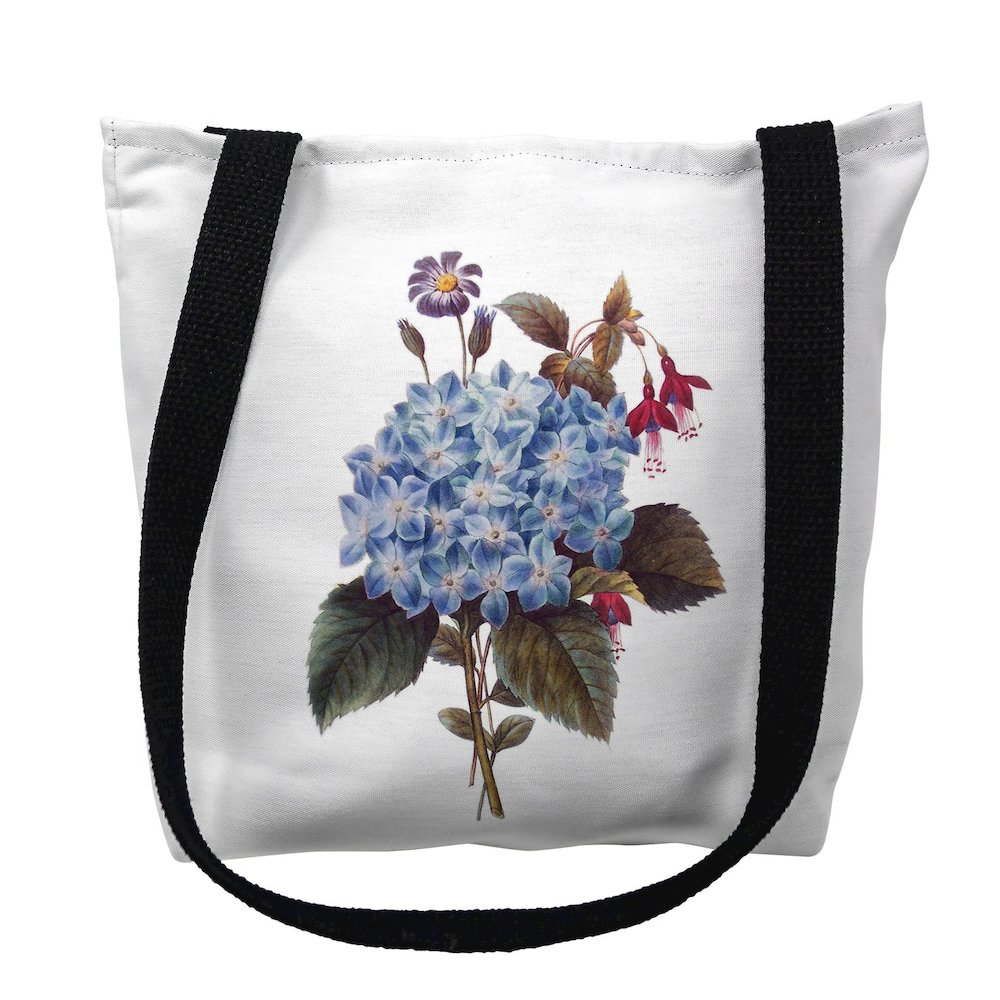Blue Hydrangea Small Tote Bag 13x13. Picture 1