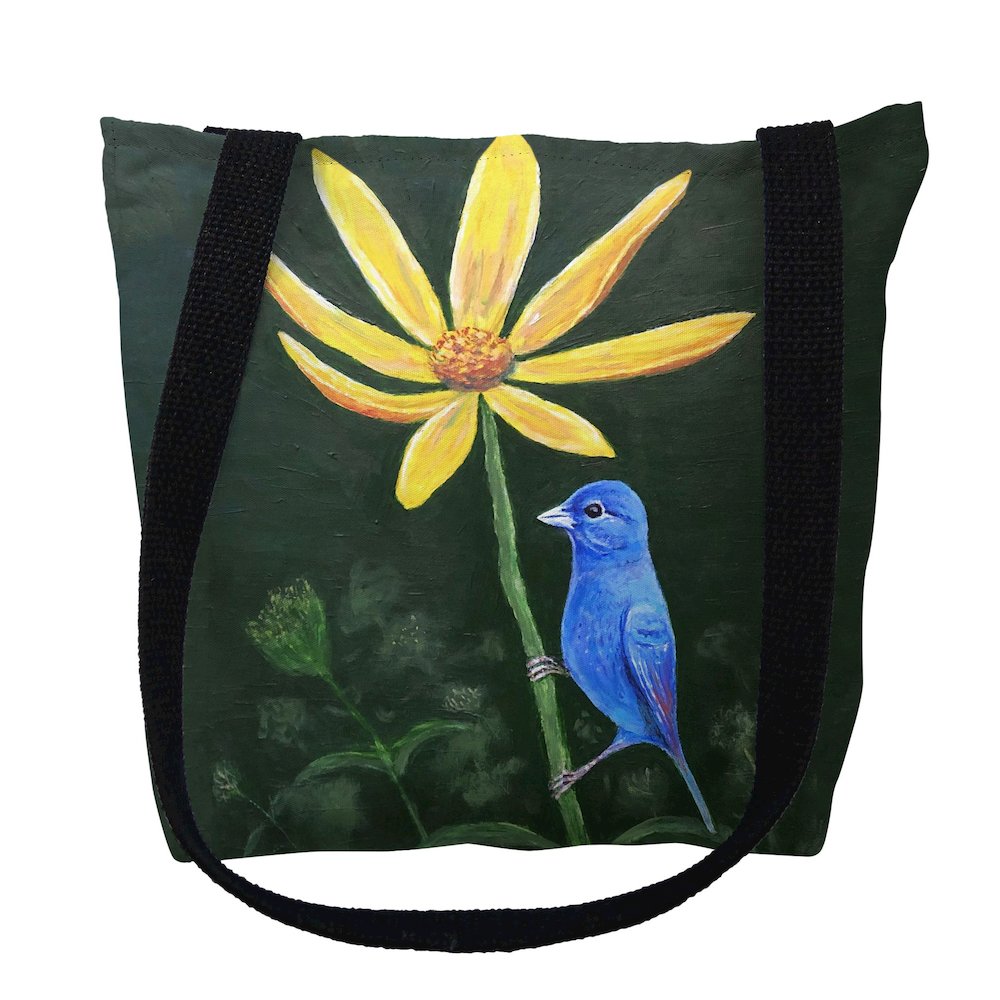 Indigo Bunting Medium Tote Bag 16x16. Picture 1