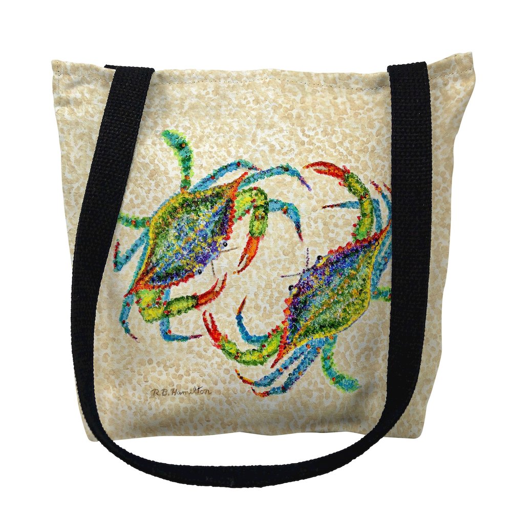 Crab Dance Large Tote Bag 18x18. Picture 1