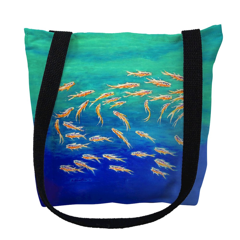 Schooling Fish Large Tote Bag 18x18. Picture 1