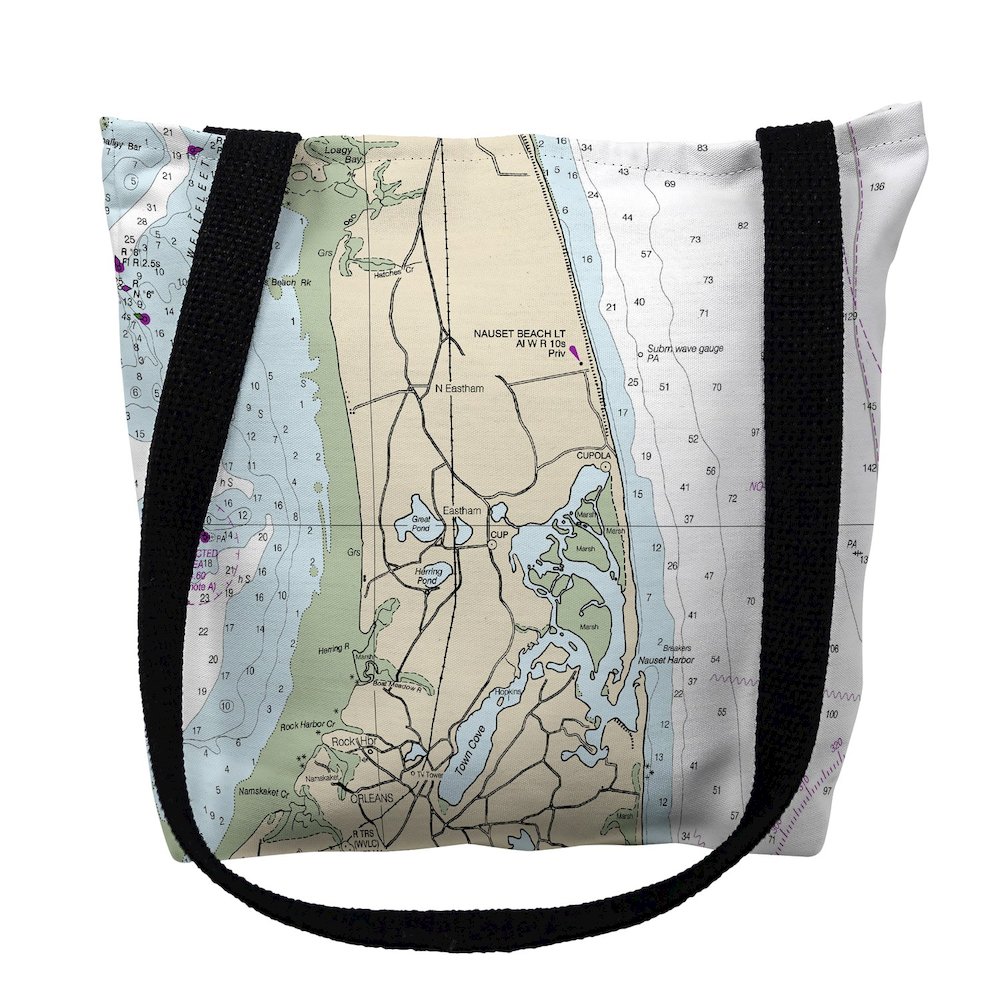 Cape Cod - Nauset Beach, MA Nautical Map Medium Tote Bag 16x16. Picture 1