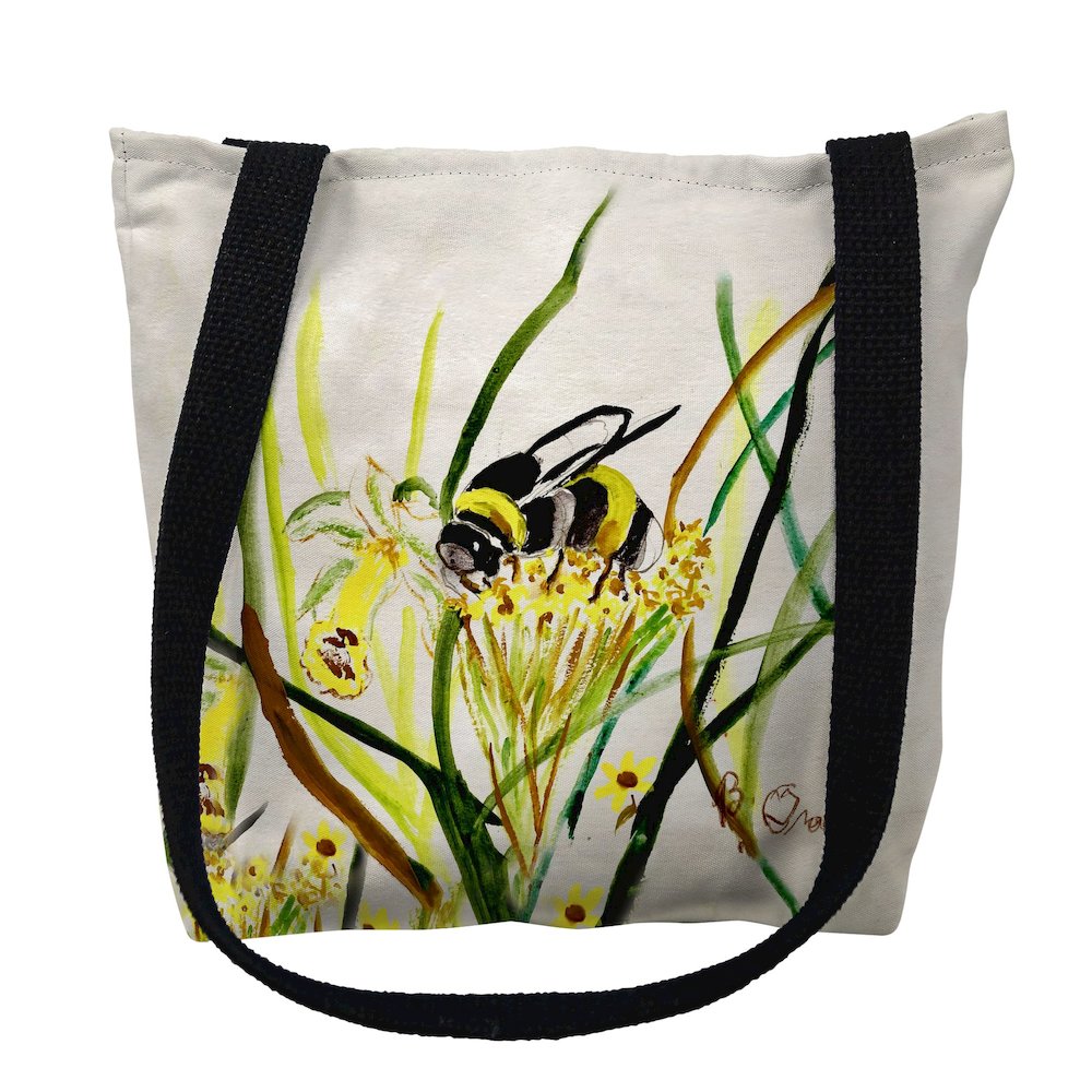 Bee & Flower Small Tote Bag 13x13. Picture 1