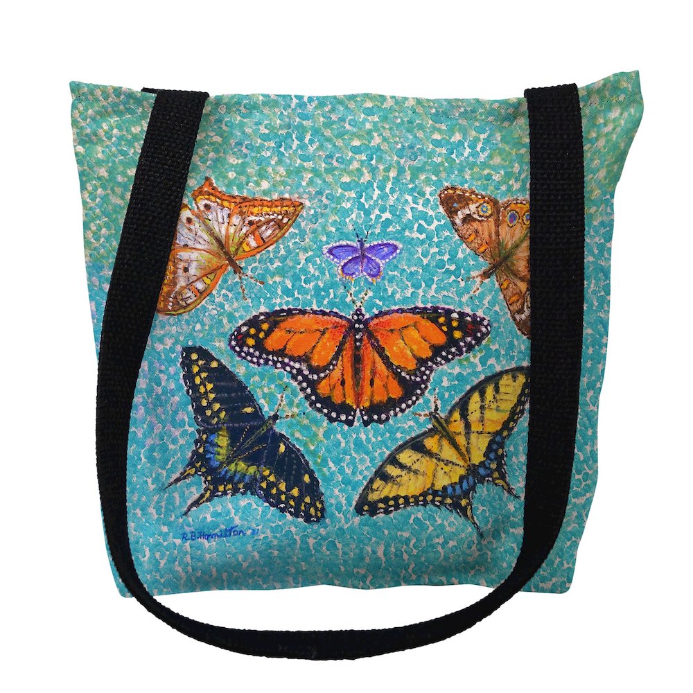 Butterfly Arrangement Small Tote Bag 13x13. Picture 1