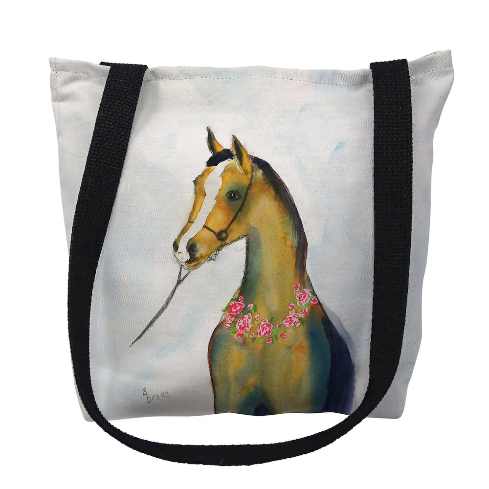 Horse & Garland Medium Tote Bag 16x16. Picture 1