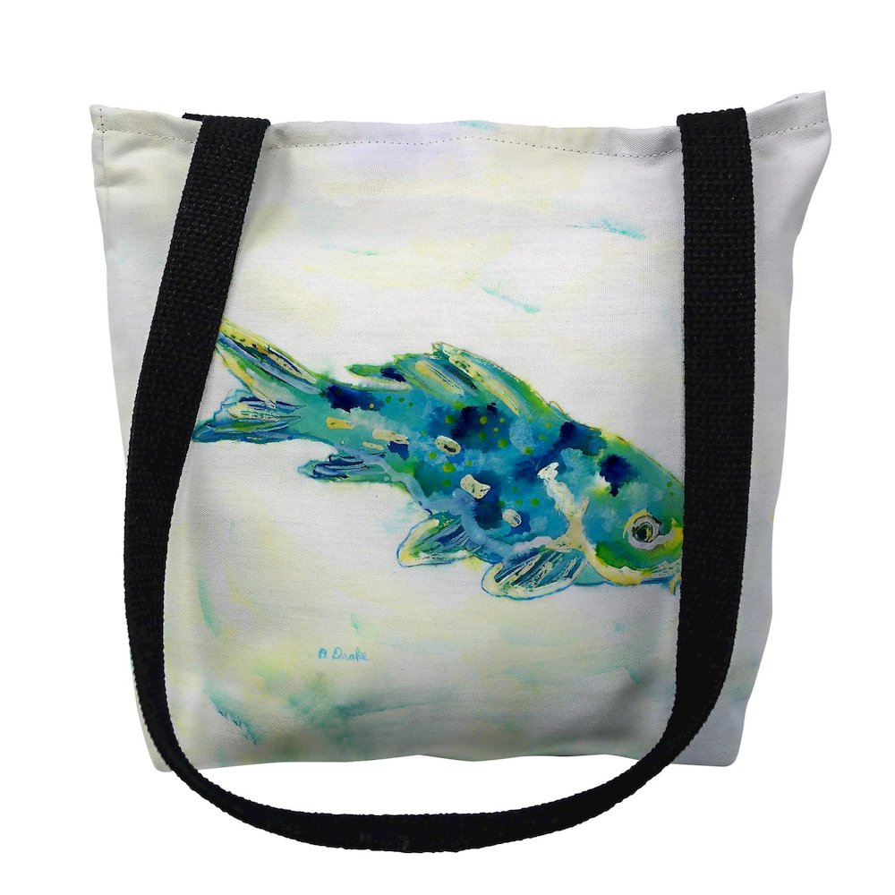 Blue Koi Large Tote Bag 18x18. Picture 1